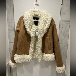 Hollister Womens Faux Suede And Fur Sherpa Jacket BRAND NEW :)